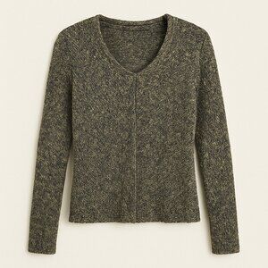 ERIC ALEXANDRE | Speckled Grey & Tan V-Neck Knit Sweater - Small 18 24